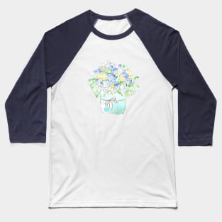 blue and yellow wild flowers in pot Baseball T-Shirt